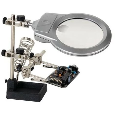 VELLEMAN TROISIEME MAIN AVEC LOUPE. LAMPE LED ET SUPPORT POUR FER A SOUDER VTHH3N RI3180 3 VELLEMAN TROISIEME MAIN AVEC LOUPE. LAMPE LED ET SUPPORT POUR FER A SOUDER VTHH3N RI3180 – Image 2