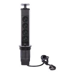 BLOC ESCAMOTABLE À 4 PRISES - TERRE FRANÇAISE VELLEMAN EBP04LN