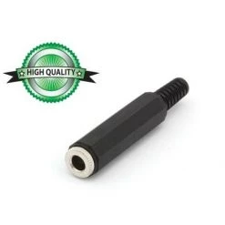 VELLEMAN JACK FEMELLE 6.35mm MONO NICKELE NOIR AVEC CAPOT EN CAOUTCHOUC CA033H RI887