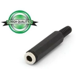 VELLEMAN JACK FEMELLE 6.35mm STEREO NICKELE NOIR AVEC CAPOT EN CAOUTCHOUC CA034H RI888