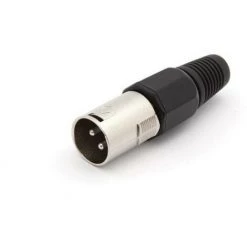 VELLEMAN FICHE XLR MALE NICKELEE 3 BROCHES - NOIR CA101B RI958