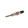 VELLEMAN JACK MALE PROFESSIONNEL 6.35mm MONO - ROUGE - CONTACT DORE CA120R RI884