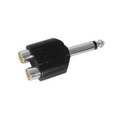 VELLEMAN DOUBLE RCA FEMELLE VERS JACK MALE 6.35mm MONO CAA27 RI1013