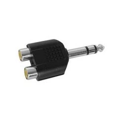 VELLEMAN DOUBLE RCA FEMELLE VERS JACK MALE 6.35mm STEREO CAA35 RI1014