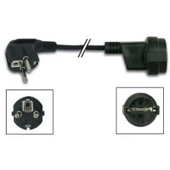 VELLEMAN FICHE MALE 90o -VDE FEMELLE - NOIR. 1.8m NET6 RI4966