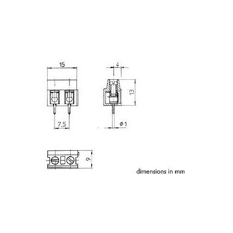 VELLEMAN BORNIER A VIS. 2 POLES. AU PAS DE 7.5mm SCREWL02 RI1269 4 VELLEMAN BORNIER A VIS. 2 POLES. AU PAS DE 7.5mm SCREWL02 RI1269 – Image 2