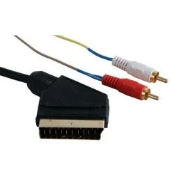 VELLEMAN CABLE AUDIO/VIDEO - PERITEL MALE VERS 2 X RCA MALE. 3m AVB036/3.0 RI1784