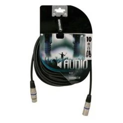 VELLEMAN CABLE PROFESSIONNEL XLR. XLR MALE VERS XLR FEMELLE (10m NOIR) PAC123 RI1739 -VELLEMAN Soldes Boutique 1575715 2