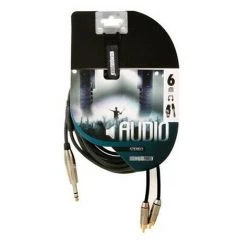 VELLEMAN CABLE PROFESSIONNEL AUDIO. 2 X RCA MALE VERS JACK STEREO 6.35mm (6m) PAC131 RI1749 -VELLEMAN Soldes Boutique 1888248 2