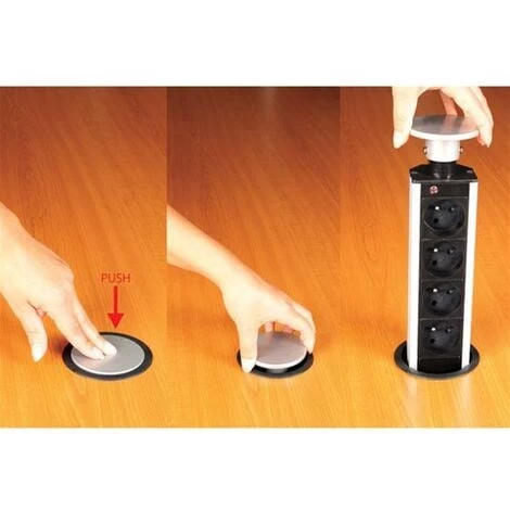 VELLEMAN Bloc 4 Prises Multiprise Encastrable Plan De Travail 4 VELLEMAN Bloc 4 Prises Multiprise Encastrable Plan De Travail – Image 2