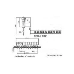 VELLEMAN BARRETTE FEMELLE POUR CI. SIMPLE RANGEE A 36 CONTACTS. PAS 2.54mm PHT36 RI1317 -VELLEMAN Soldes Boutique 2765197 2