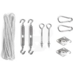 Toile D'ombrage Velleman Avec Kit De Fixation - Rectangle - 4 X 3m - Crème -VELLEMAN Soldes Boutique 32493683 3