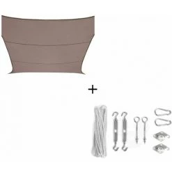 Toile D'ombrage Velleman Avec Kit De Fixation - Rectangle - 2 X 3m - Taupe -VELLEMAN Soldes Boutique 32493689 5