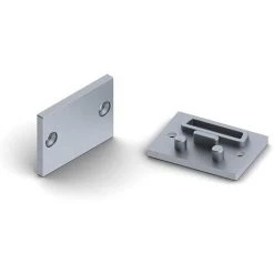 CAPUCHON EN ALUMINIUM POUR DIFFUSEUR PPMA POUR RUBAN LED ALU-EPOXY - SANS TROU DE CÂBLE - ARGENT VELLEMAN EC-EP-PMMA-H1