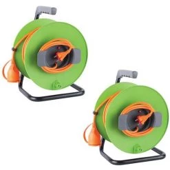 VELLEMAN Lot De 2 Enrouleurs De Câble 50 M - 2G1.5