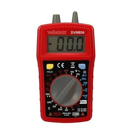 VELLEMAN MULTIMÈTRE NUMÉRQIUE - CAT III 300 V / CAT II 500 V - 10 A - 1999 POINTS - NCV / LED / DATA HOLD / RÉTROÉCLAIRAGE / RONFLEUR RI17008 4 VELLEMAN MULTIMÈTRE NUMÉRQIUE - CAT III 300 V / CAT II 500 V - 10 A - 1999 POINTS - NCV / LED / DATA HOLD / RÉTROÉCLAIRAGE / RONFLEUR RI17008 – Image 2