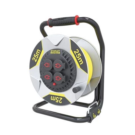 VELLEMAN STANLEY FATMAX - ENROULEUR NÉOPRÈNE AVEC SYSTEME "ANTI-TWIST" - 25 M - 3G2.5 - 4 PRISES 4 VELLEMAN STANLEY FATMAX - ENROULEUR NÉOPRÈNE AVEC SYSTEME "ANTI-TWIST" - 25 M - 3G2.5 - 4 PRISES – Image 2