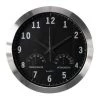 VELLEMAN HORLOGE MURALE EN ALUMINIUM AVEC THERMOMÈTRE & HYGROMÈTRE - Ø 35.5 Cm