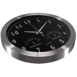 VELLEMAN HORLOGE MURALE EN ALUMINIUM AVEC THERMOMÈTRE & HYGROMÈTRE - Ø 35.5 Cm -VELLEMAN Soldes Boutique 50340901 4