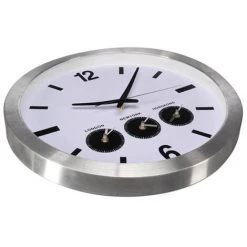 VELLEMAN HORLOGE MURALE EN ALUMINIUM AVEC 3 FUSEAUX HORAIRES - Ø 45.5 Cm -VELLEMAN Soldes Boutique 50341080 4