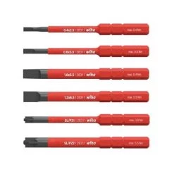 VELLEMAN Wiha Jeu D'embouts SlimBit Electric Fente, PlusMinus/Pozidriv 6 Pcs Dans Un Coffret (42213)