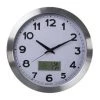 VELLEMAN HORLOGE MURALE EN ALUMINIUM AVEC ÉCRAN LCD ET THERMOMÈTRE, HYGROMÈTRE & PRÉVISIONS MÉTÉO - Ø 35 Cm -VELLEMAN Soldes Boutique 56073064 1