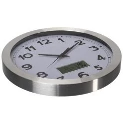 VELLEMAN HORLOGE MURALE EN ALUMINIUM AVEC ÉCRAN LCD ET THERMOMÈTRE, HYGROMÈTRE & PRÉVISIONS MÉTÉO - Ø 35 Cm -VELLEMAN Soldes Boutique 56073064 4
