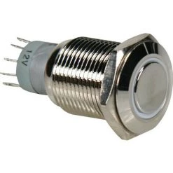 Velleman Interrupteur Metallique Rond Spdt 1NO 1NC - Anneau Blanc (R1610W)