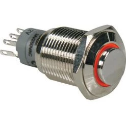 Velleman Interrupteur Metallique Rond Haut Spdt 1NO 1NC - Anneau Orange (R1710O)