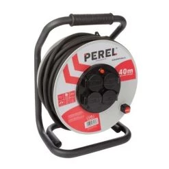 VELLEMAN ENROULEUR PROFESSIONNEL NÉOPRÈNE - 40 M - 3G2.5 - 4 PRISES - TERRE ALLEMANDE