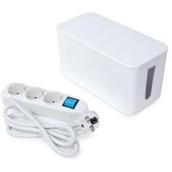 VELLEMAN BLOC MULTIPRISE AVEC BOÎTE DE RANGEMENT - 3 PRISES - SCHUKO