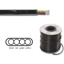 Velleman Cable Telephonique 4 X 0.08mm - Noir, Plat, Longueur : 100m Sur Rouleau (TFC4008BK)