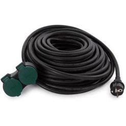VELLEMAN RALLONGE ÉLECTRIQUE AVEC 2 PRISES - USAGE EXTÉRIEUR - SCHUKO - 20 M
